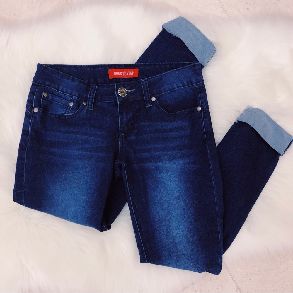 Woman’s Gogo Star Blue Cropped Jeans